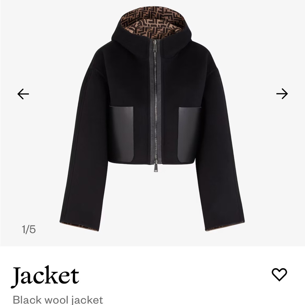 Fendi Black Bomber Jacket with Logo Lining